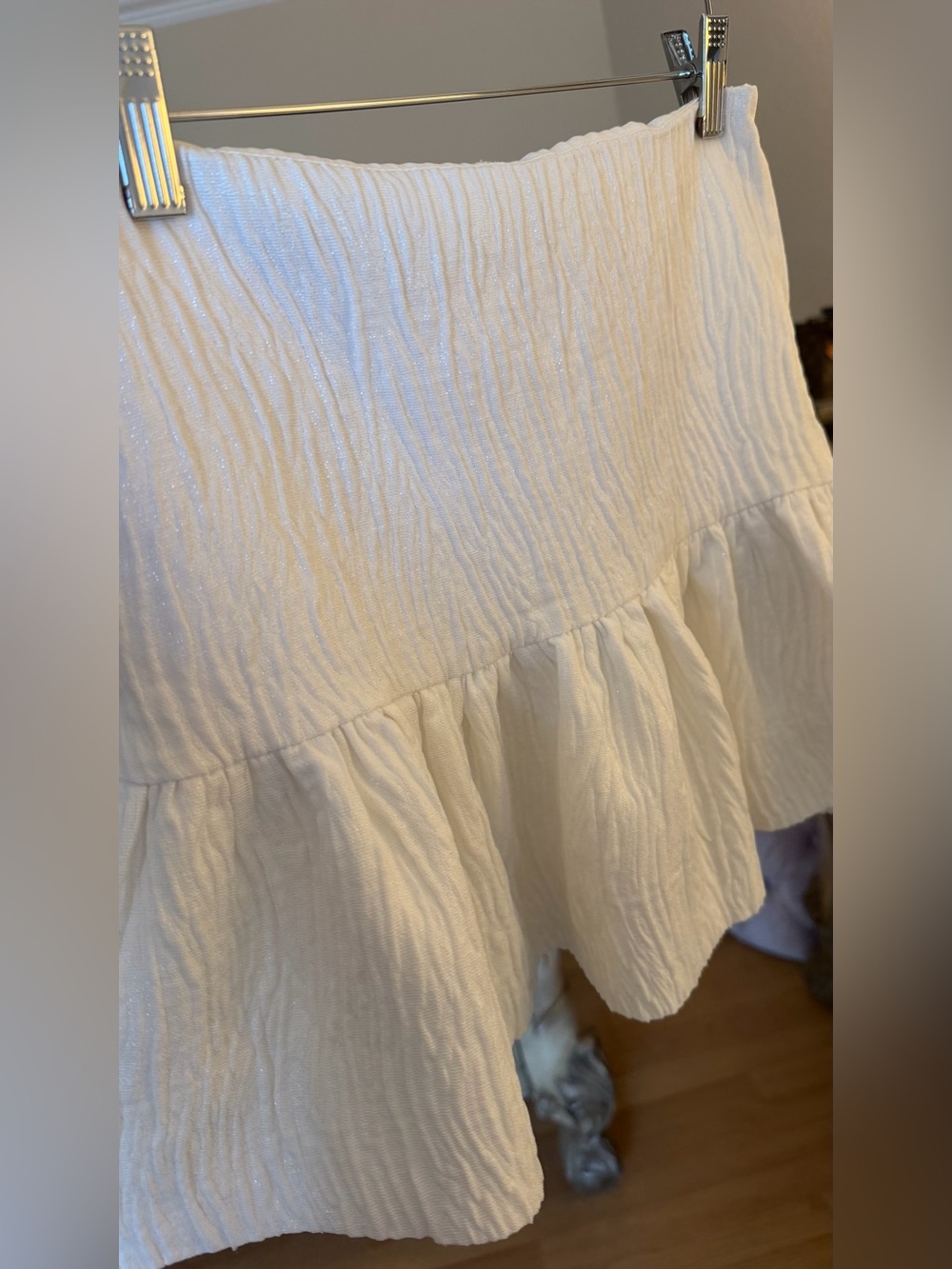 Zara White Ruffled Mini Skirt - Picture 7 of 7